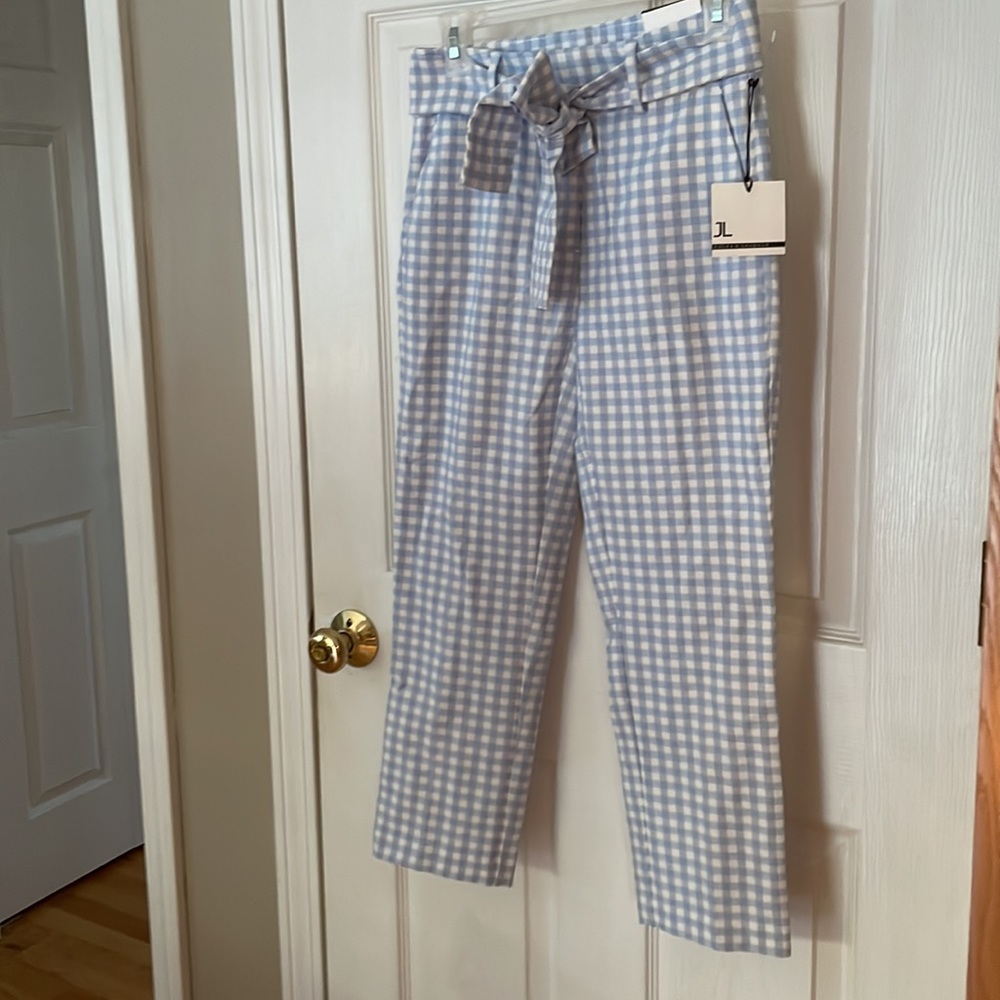 Jules & Leopold Blue Gingham Pants - Picture 4 of 9